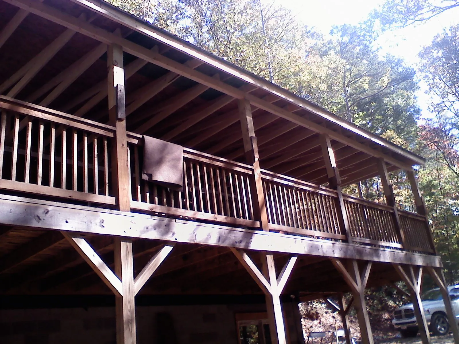 Timber framing under a new elevated porch and deck — Roof Leak Repair in Anita by Roofing Brothers